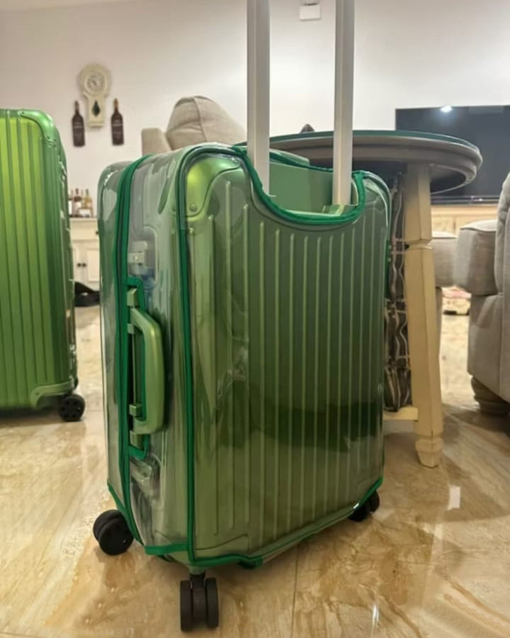 rimowa original check in m luggage cover with green trim fixmeuniva