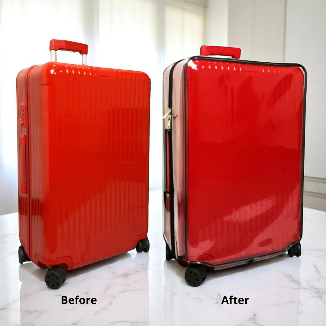 Fixmeuniva custom-fit Rimowa luggage cover vs generic cover — ultra-thick TPU, YKK zipper, precision fit comparison