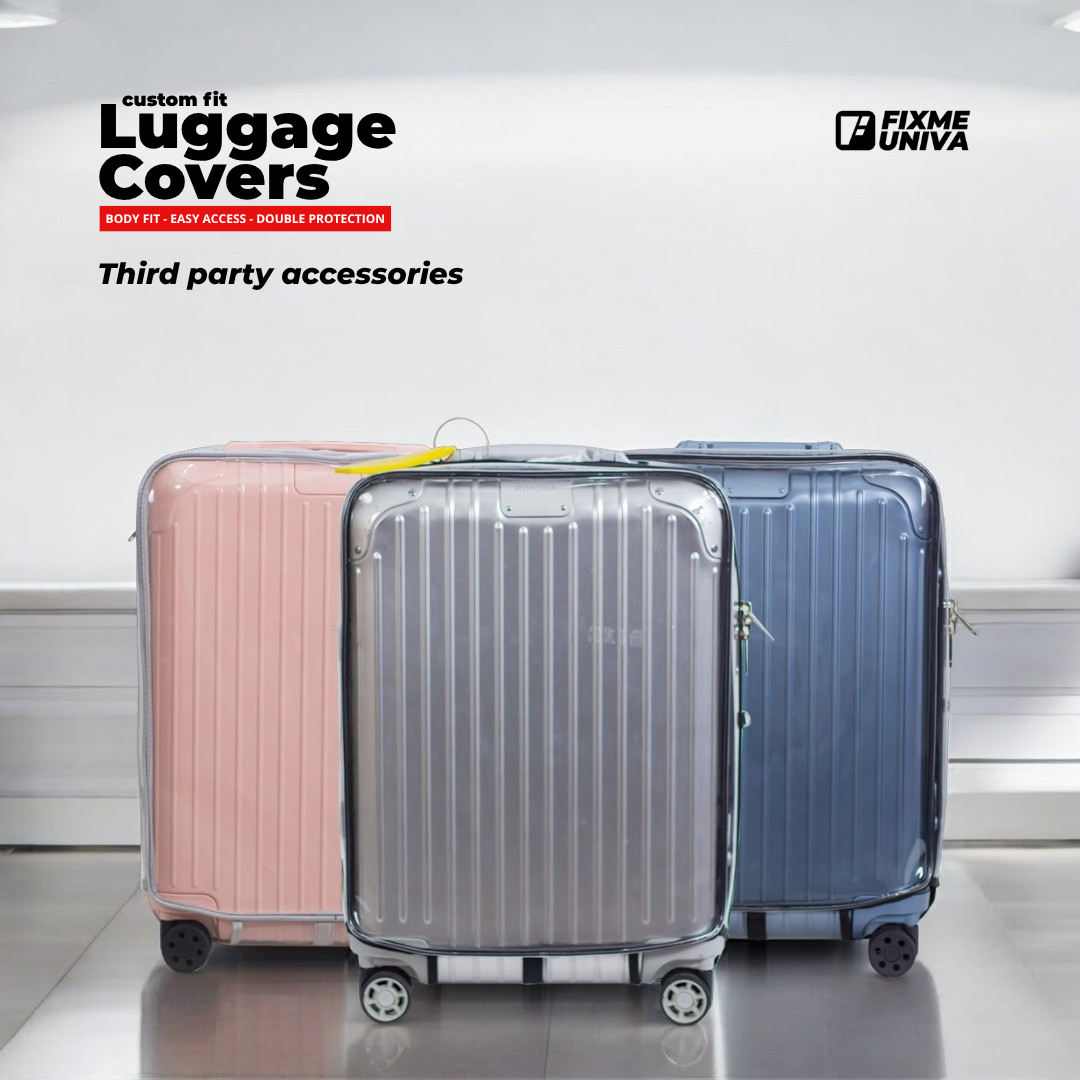 Rimowa suitcase getting scratched at airport — how to stop it with a clear custom-fit TPU cover by Fixmeuniva