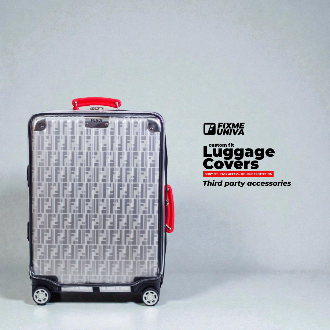 Clear luggage cover for Rimowa Classic Cabin – custom-fit 0.6mm PVC with YKK zipper, protects vintage aluminium finish | Fixmeuniva