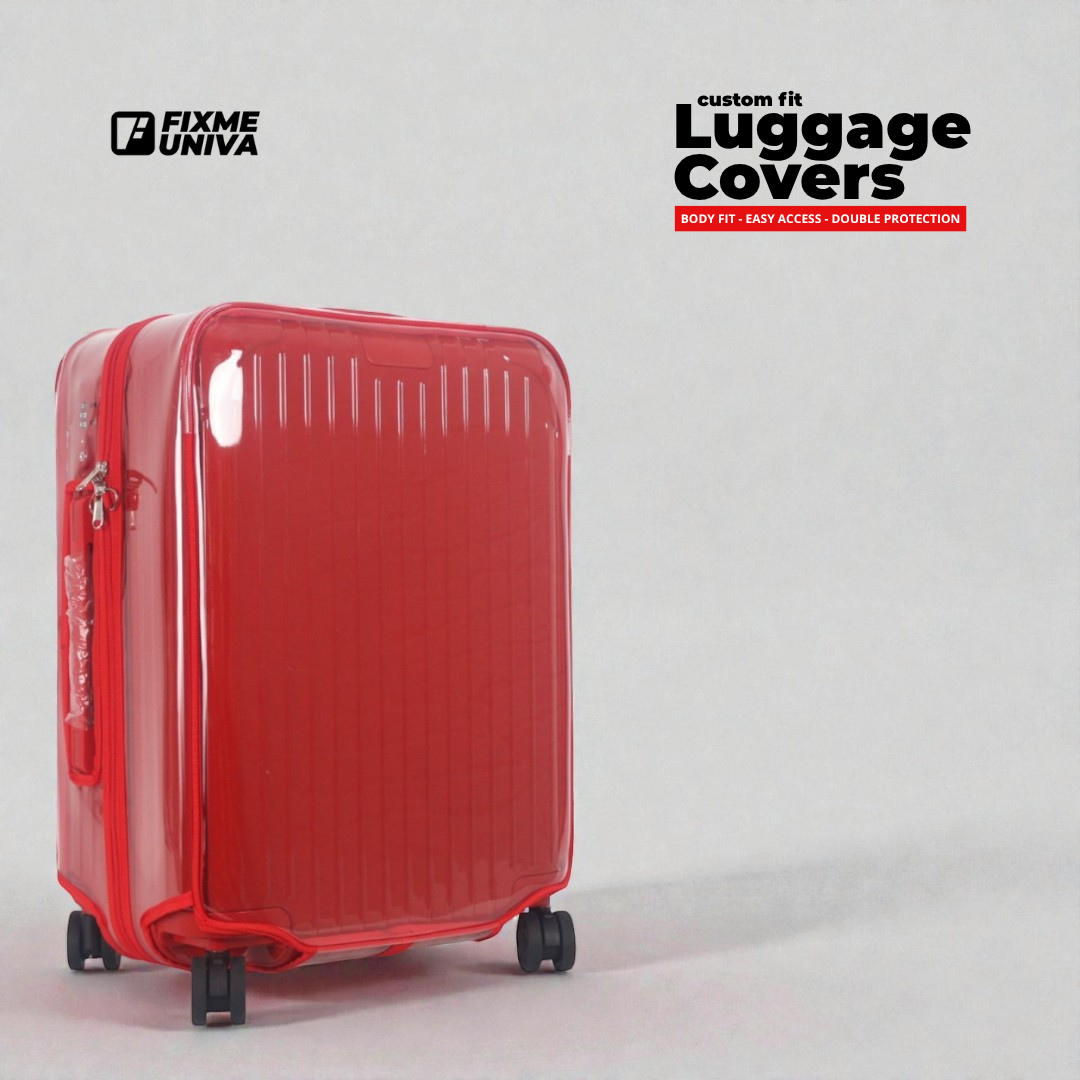 Clear custom-fit Rimowa luggage cover for US travelers — ultra-thick TPU protection, free DHL Express shipping to the USA by Fixmeuniva