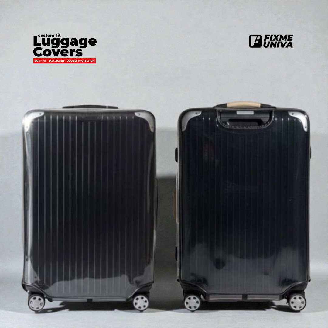 Clear custom-fit luggage cover for Rimowa Hybrid Check-In L — ultra-thick TPU protection, free worldwide shipping by Fixmeuniva