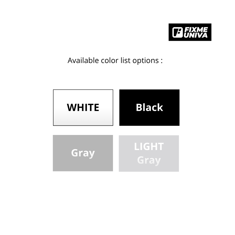 Trim color options for the Fixmeuniva Rimowa Classic Check-In M clear luggage cover: White, Black, Grey and Light Grey.